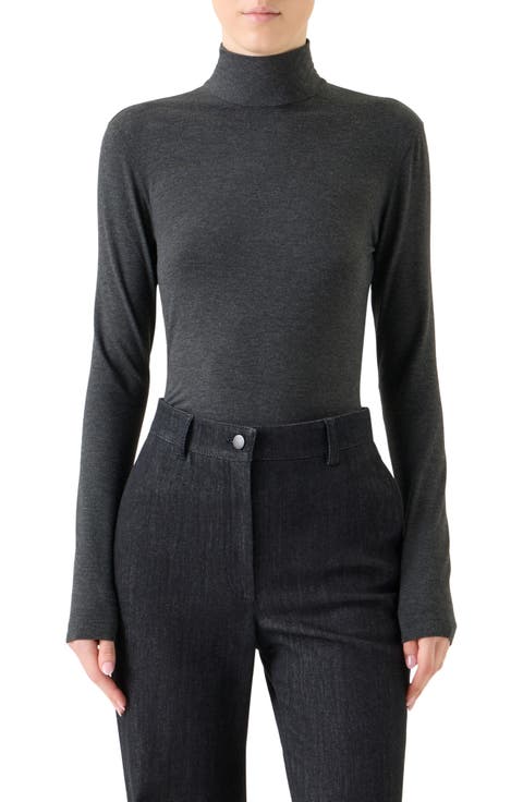 Back Zip Turtleneck
