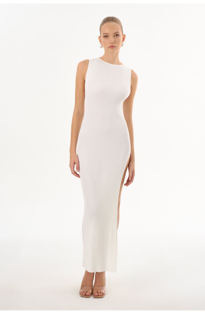 LAMARQUE GIOVANNA | Rib Knit Maxi Dress, Alternate, color, Off White