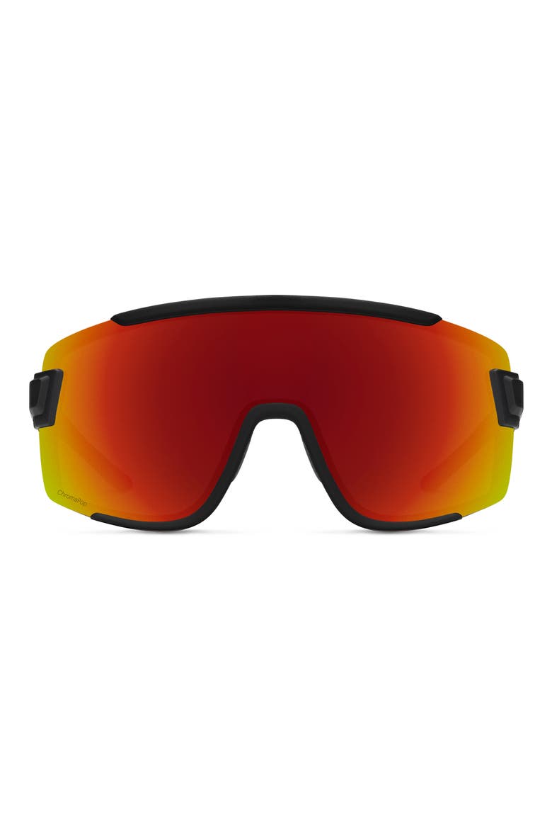 Wildcat 135mm ChromaPop™ Shield Sunglasses, Main, color, MATTE BLACK / CHROMAPOP RED MIRROR