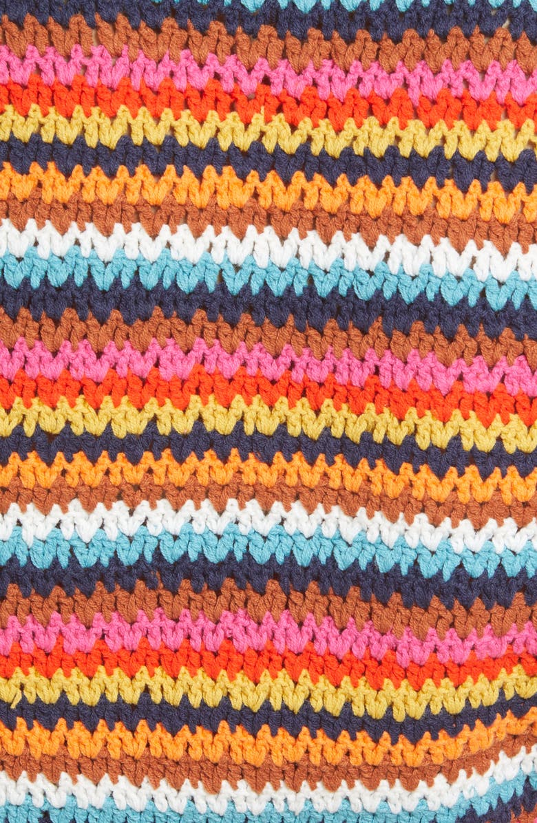 Marine Layer Avery Stripe Crochet Cotton Blend Top, Alternate, color, 