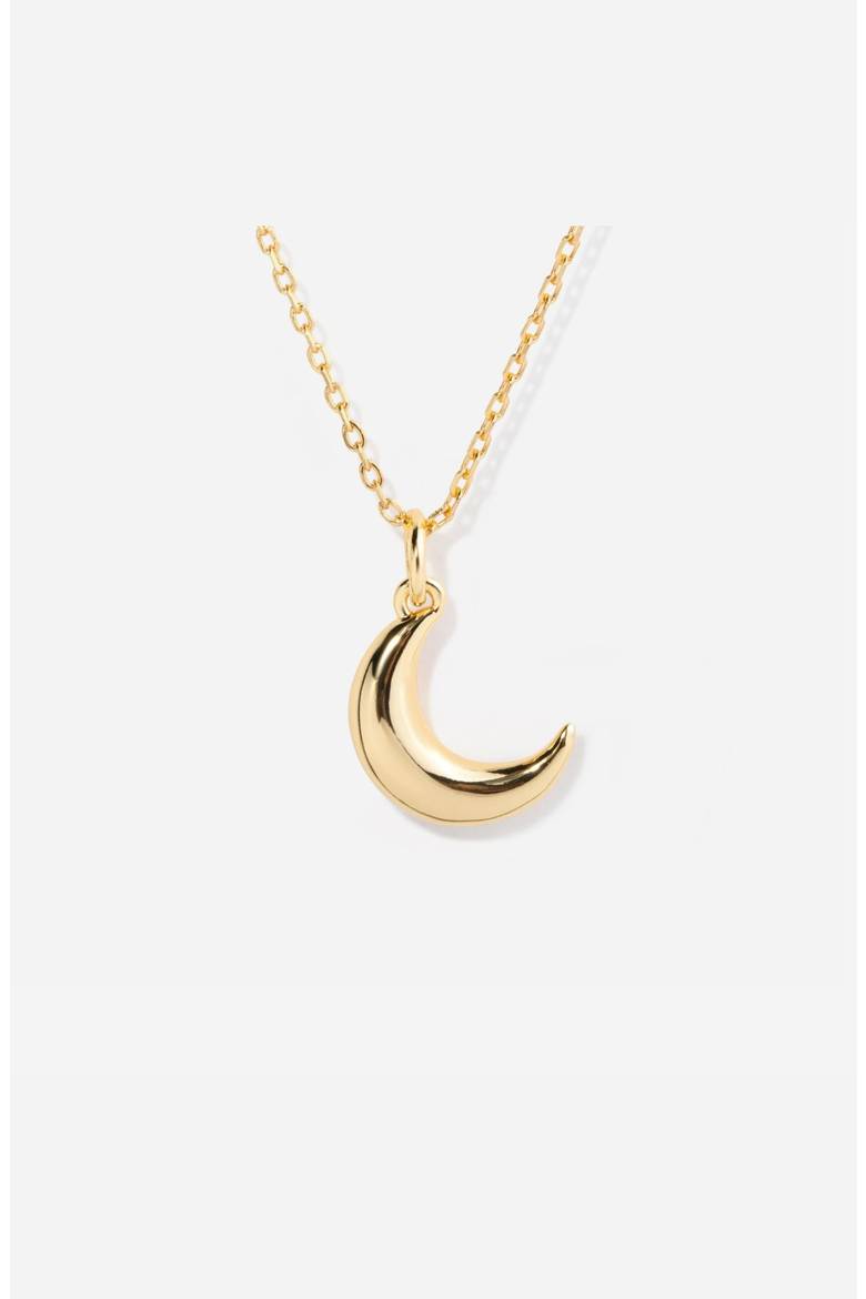 Crescent Moon Charm Necklace, Main, color, Gold