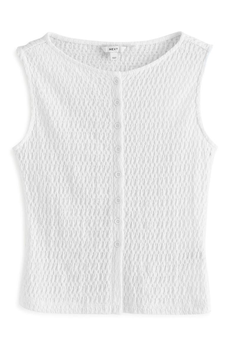 Textured Sleeveless Button-Front Top, Alternate, color, WHITE