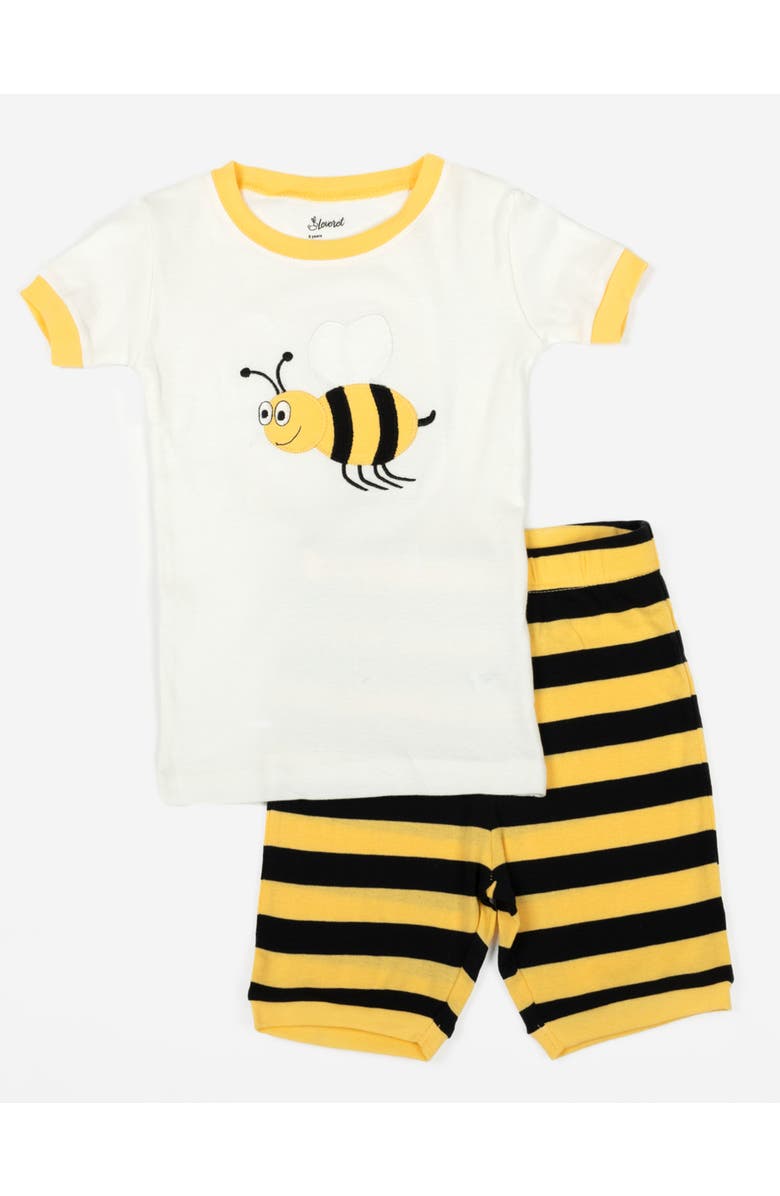 Leveret Kids Cotton Two-Piece Short Printed Pajamas, Animals & Characters, Main, color, Bumble Bee