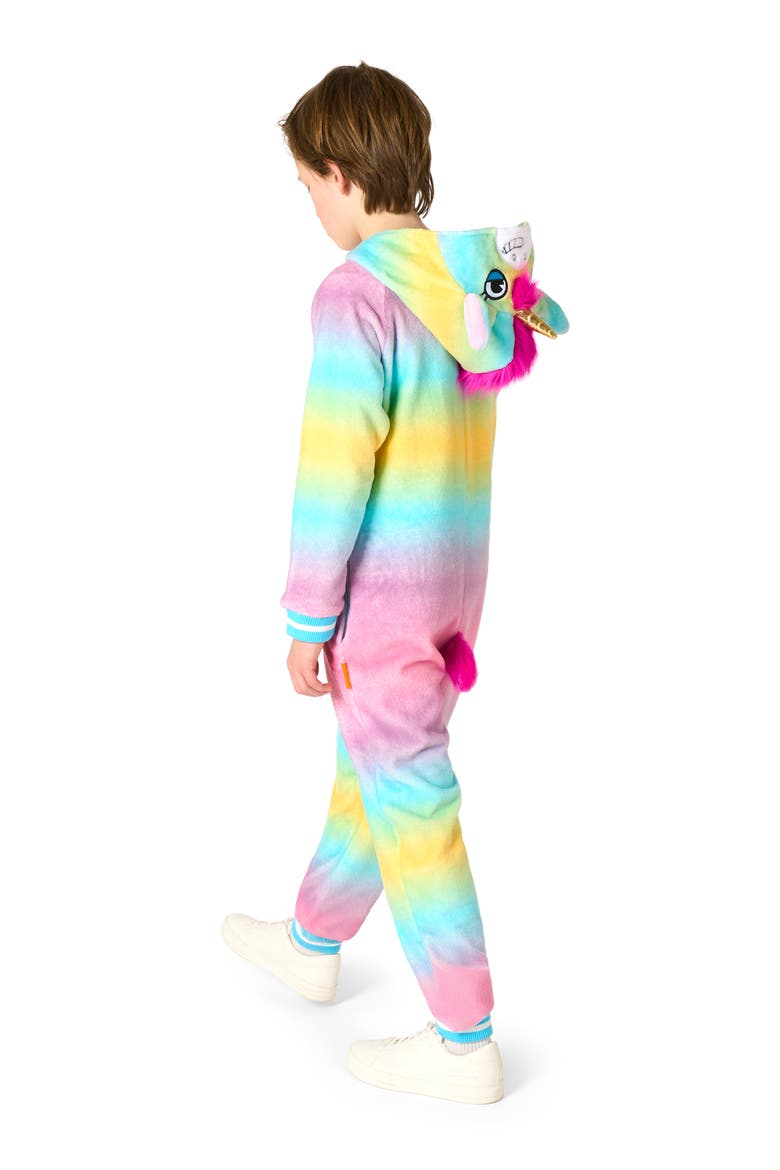Kids' Unicorn One Piece Hooded Jumpsuit, Alternate, color, PINK MULTI