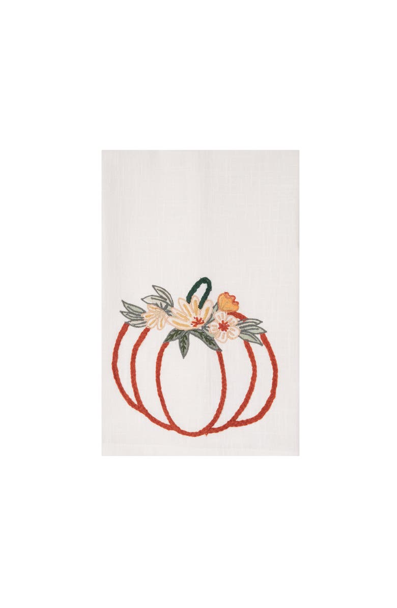 C&F Home Autumn Botanical Pumpkin Floral 100% Cotton Handtowel, Main, color, Beige