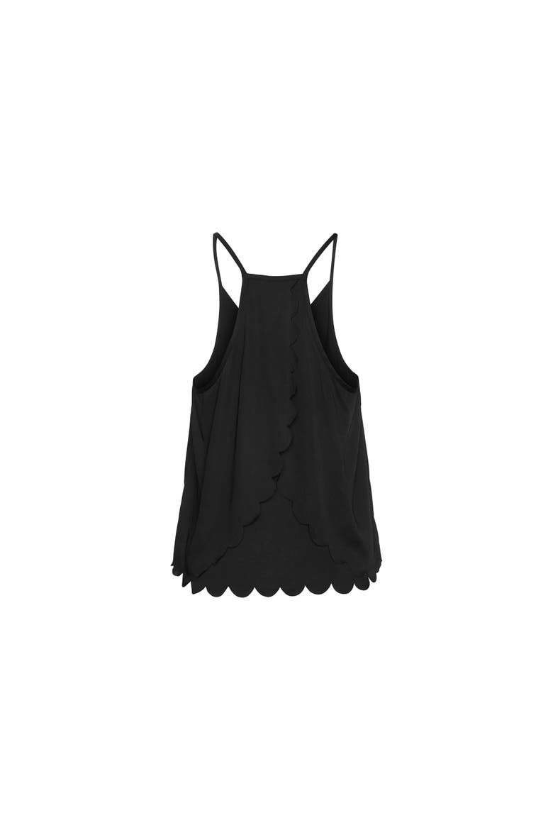Scallop Trim Cami Top, Alternate, color, Black
