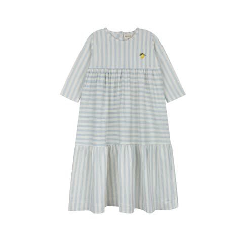 Floral Grid Collection - Girls Dress 3/4 Sleeves (Toddler, Little Kid & Big Kid)