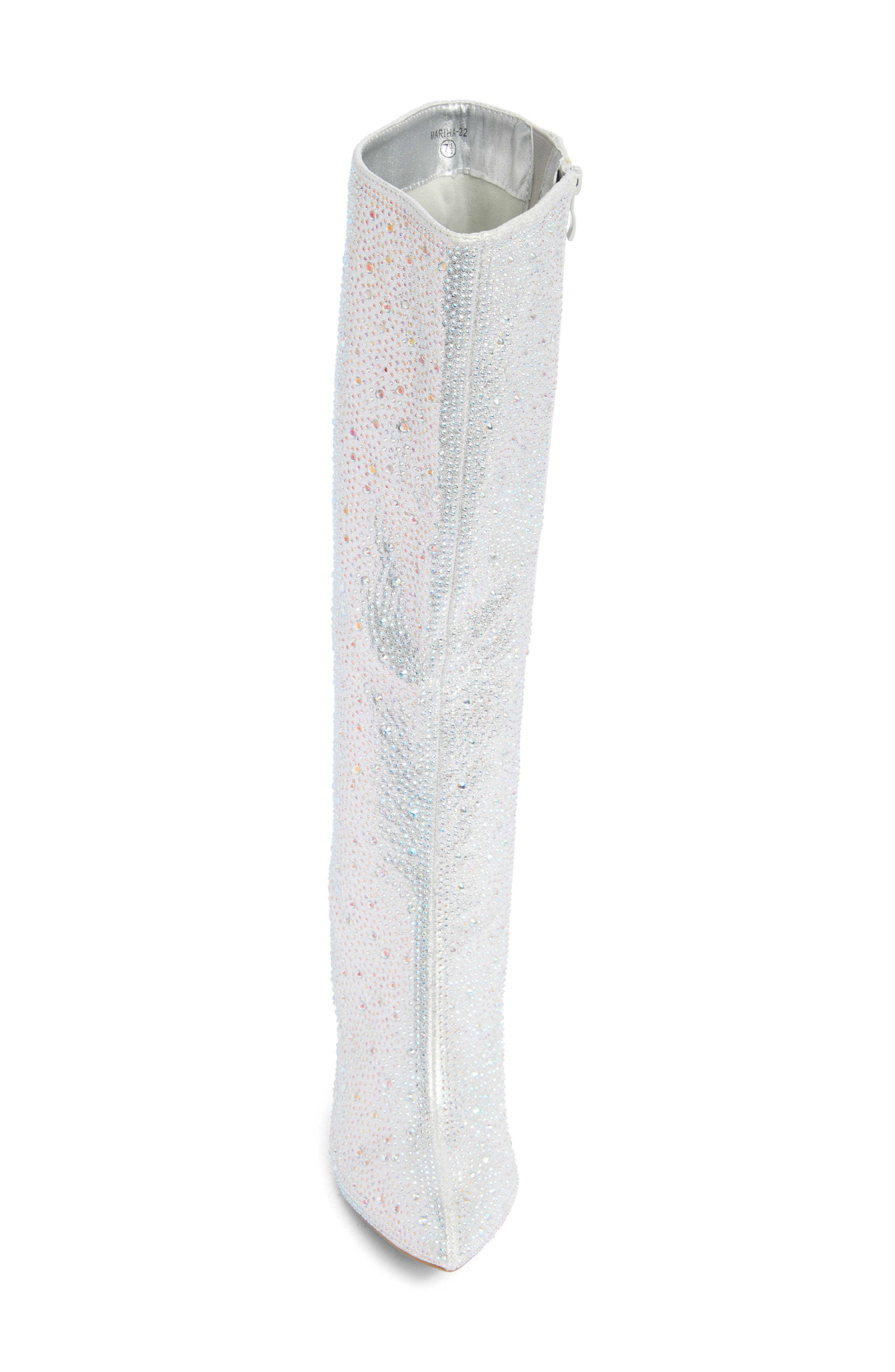 Martha Rhinestone Boot, Alternate, color, SILVER GLITTER