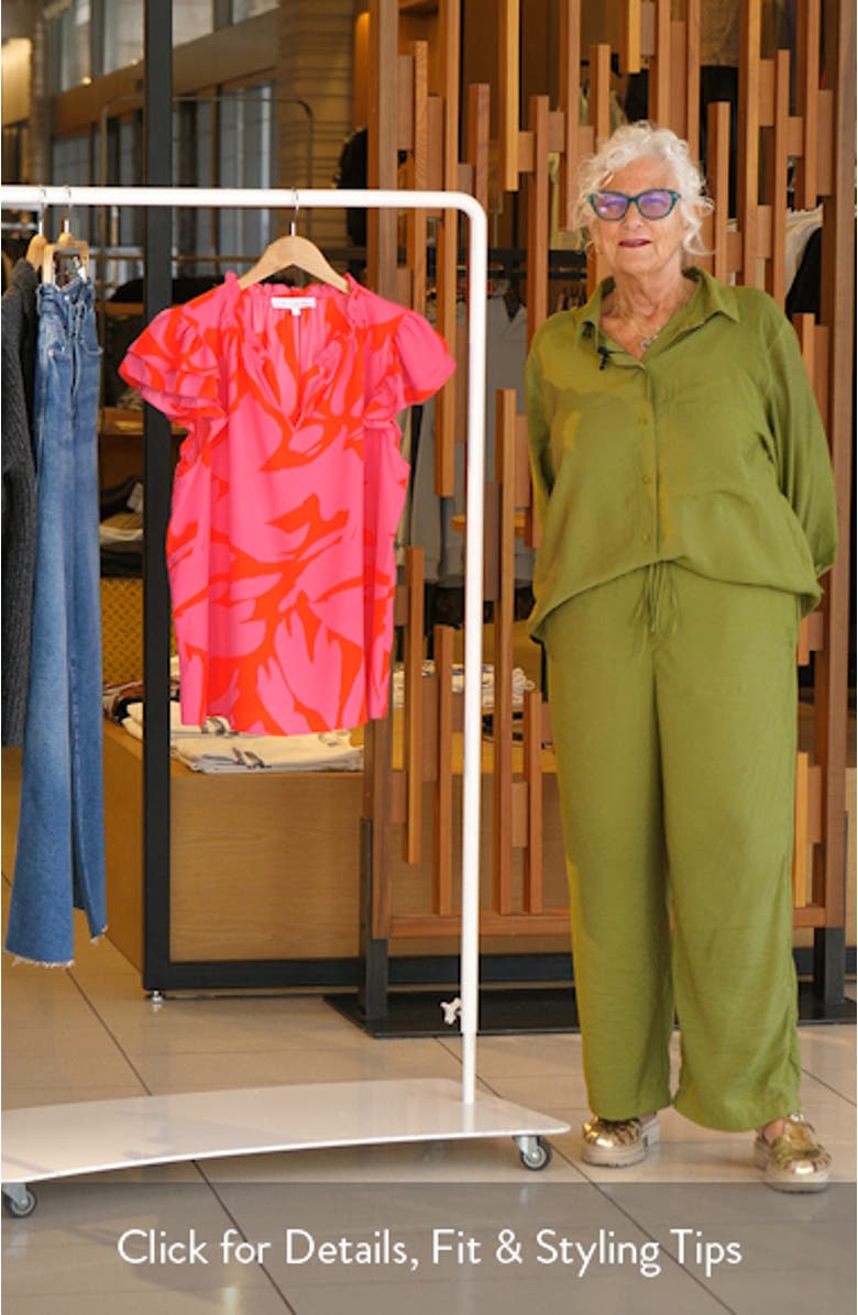 Jolene Abstract Floral Crepe Top, sales video thumbnail