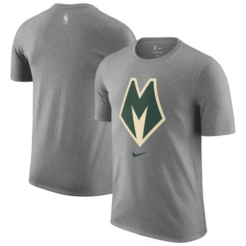 Men's Nike  Heather Gray Milwaukee Bucks 2025/26 City Edition Remix Essential Logo T-Shirt