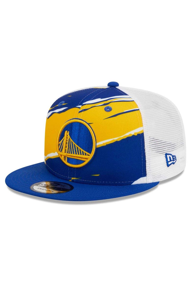 Men's New Era Royal/White Golden State Warriors Tear Trucker 9FIFTY Adjustable Hat, Main, color, Royal