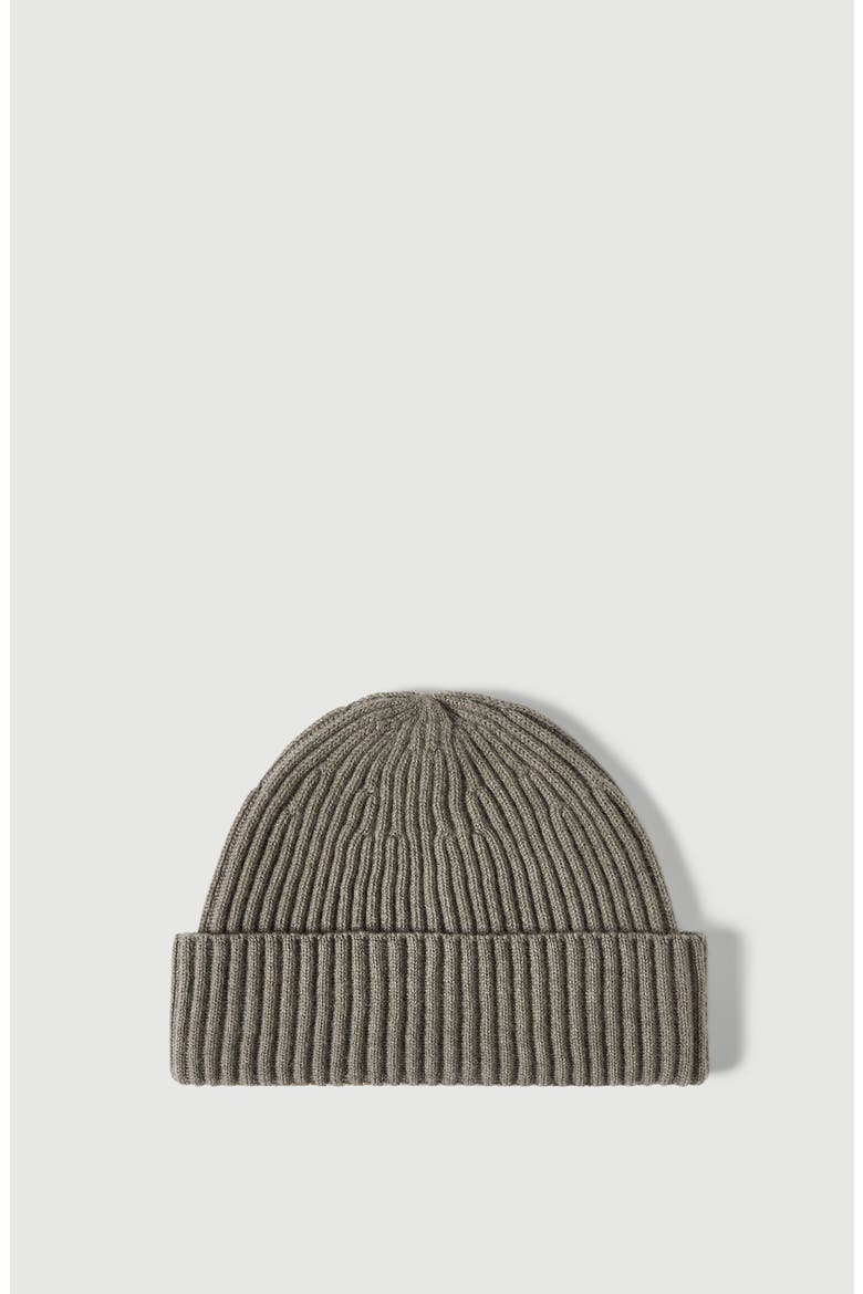 Cashmere English rib double knit beanie, Main, color, Military
