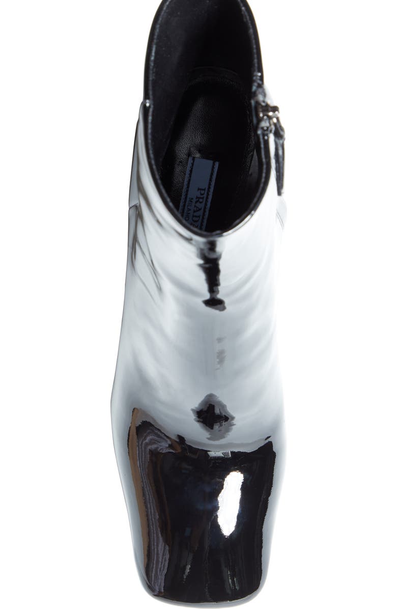 Prada Block Heel Patent Leather Bootie, Alternate, color,