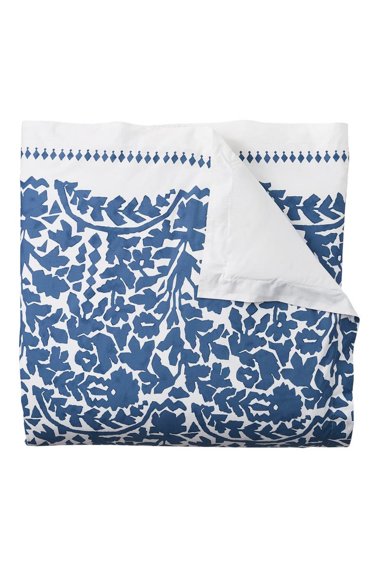 Oaxaca Prussian Duvet Cover, Alternate, color, DARK BLUE