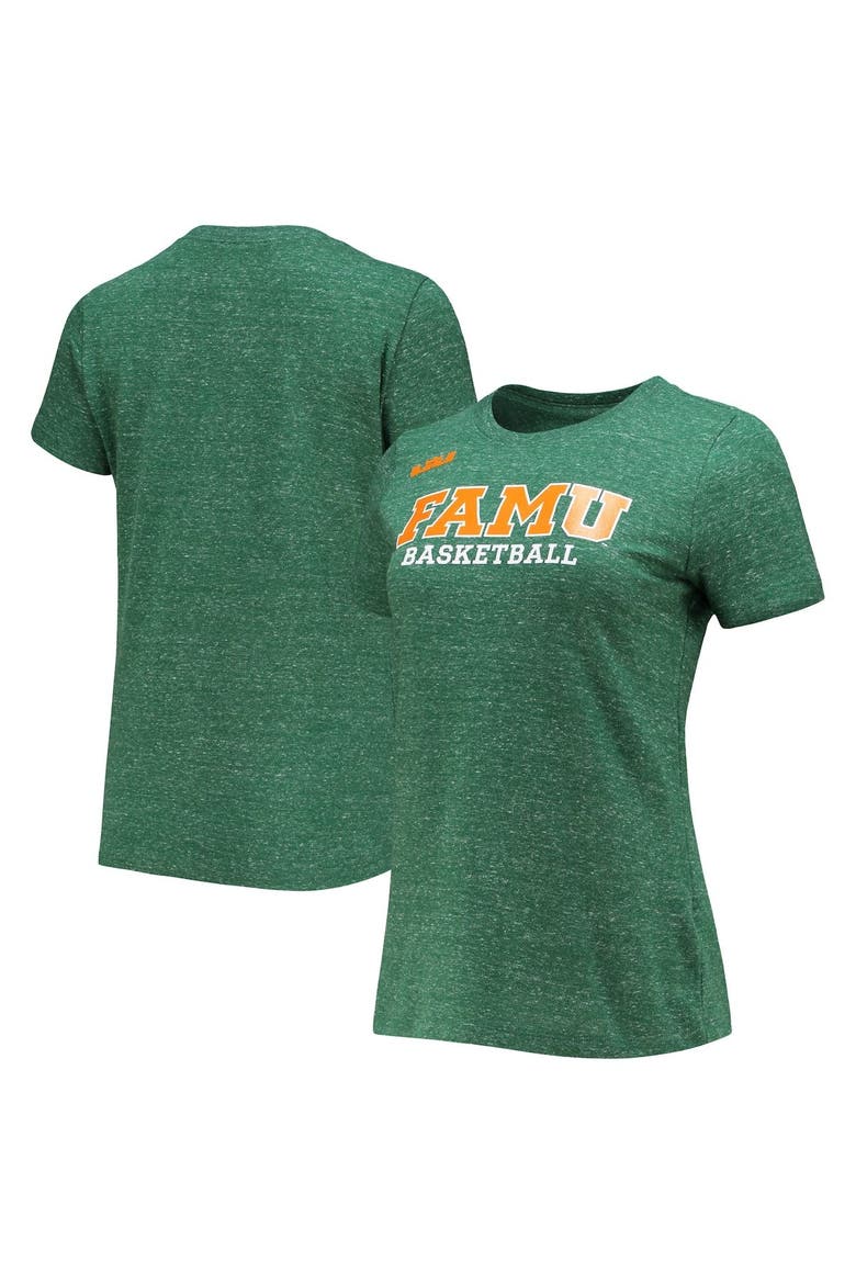 Women's Nike x LeBron James Heathered Green Florida A&M Rattlers Basketball Varsity T-Shirt, Main, color, Heather Green