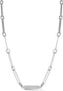 CHLOE AND MADISON CZ Paper Clip Chain Necklace