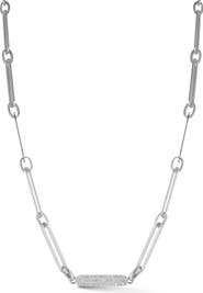 CHLOE AND MADISON CZ Paper Clip Chain Necklace
