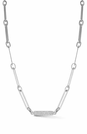 CHLOE AND MADISON CZ Paper Clip Chain Necklace