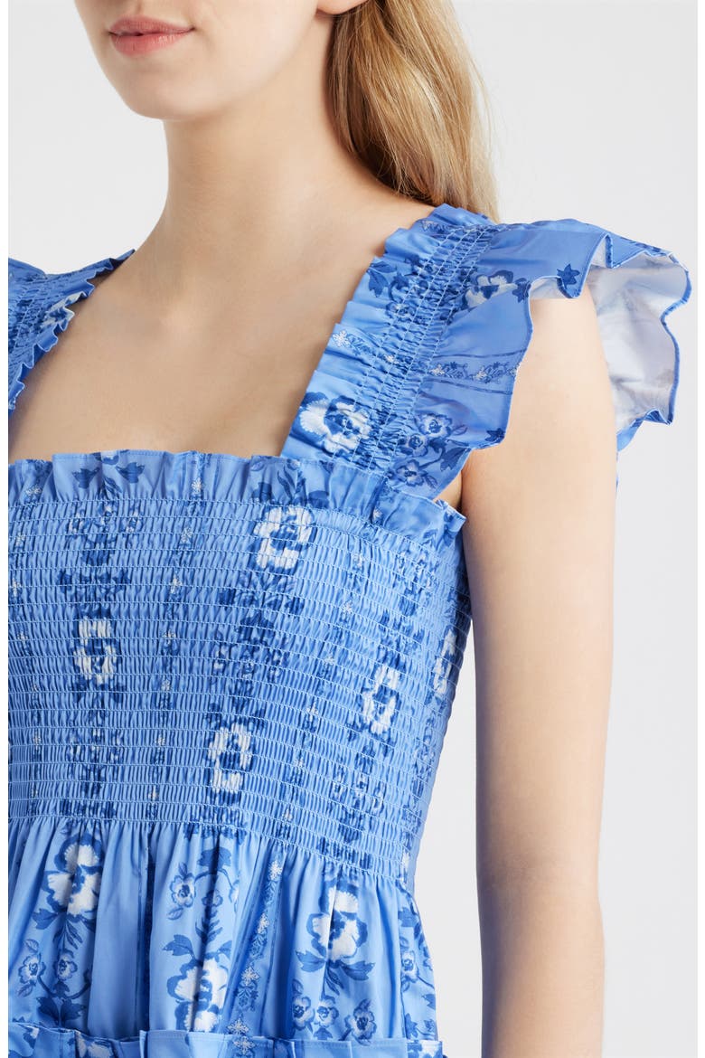 The Smocked Nap Minidress, Alternate, color, ARCADIA BORDER BLUE