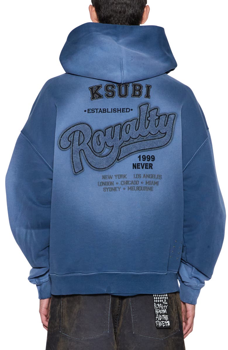 Ksubi Ace Ekcess Ombré Cotton Graphic Hoodie, Alternate, color, Dark Blue