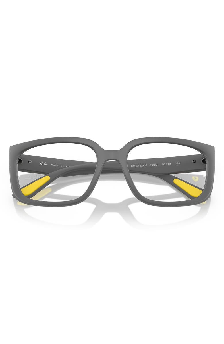 Ray-Ban x Scuderia Ferrari 55mm Square Optical Glasses, Alternate, color, Matte Grey