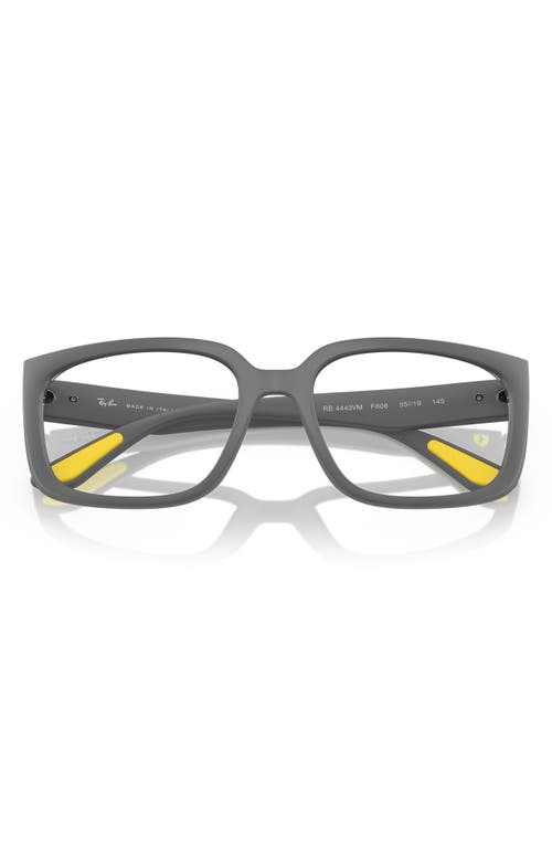 Ray Ban Ray-ban X Scuderia Ferrari 55mm Square Optical Glasses In Matte Grey