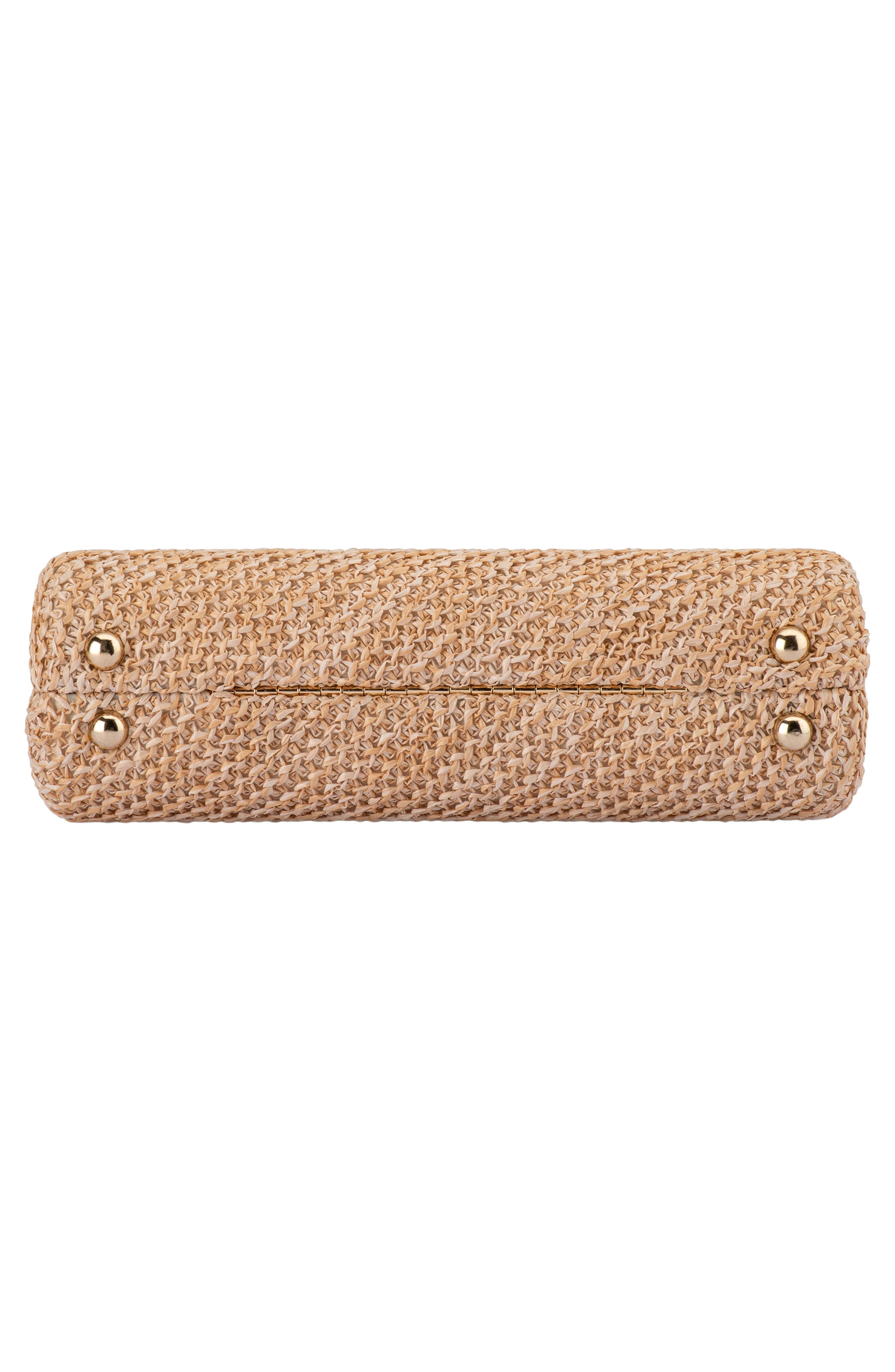 Olga Berg Birdie Woven Clutch, Alternate, color, Natural