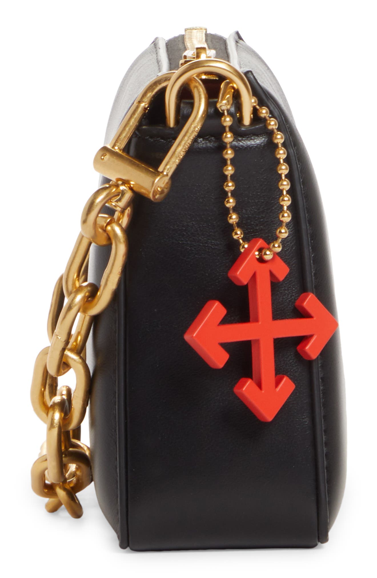 Off-White Burrow Leather Clutch, Alternate, color, 