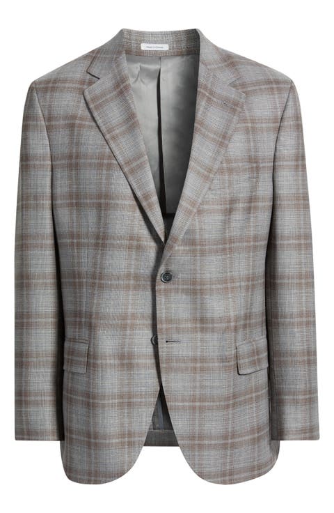 Hyperlight Grey Plaid Wool Sport Coat