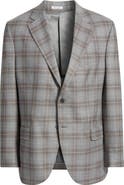 Peter Millar Hyperlight Grey Plaid Wool Sport Coat