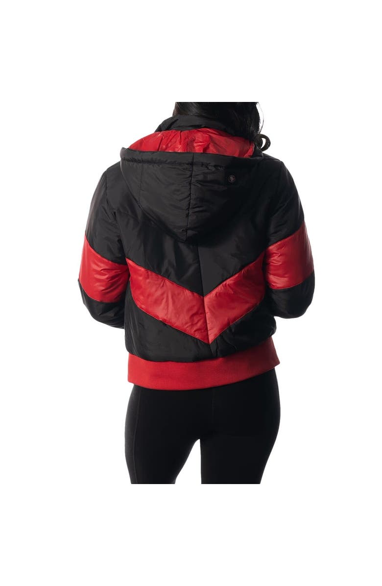 THE WILD COLLECTIVE Women's The Wild Collective  Black San Francisco 49ers Puffer Full-Zip Hoodie, Alternate, color, 