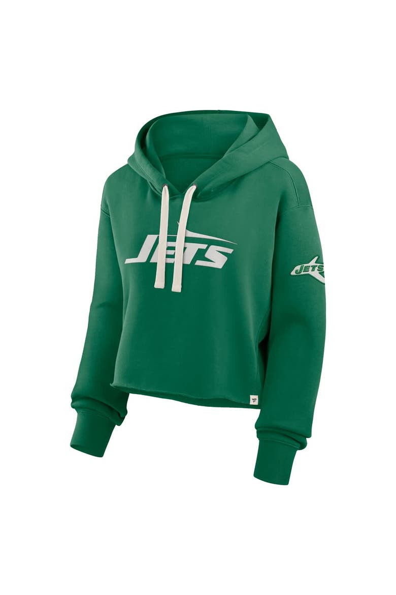 Women's Fanatics Kelly Green New York Jets Oversized Hometown Heritage Cropped Hoodie, Alternate, color, Kelly Green