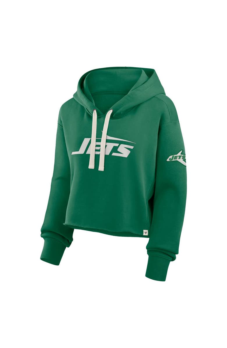 FANATICS Women's Fanatics Kelly Green New York Jets Oversized Hometown Heritage Cropped Hoodie, Alternate, color, Kelly Green