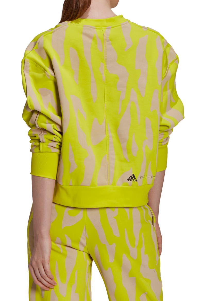 Animal Print Sweatshirt, Alternate, color, YELLOW/ BEIGE