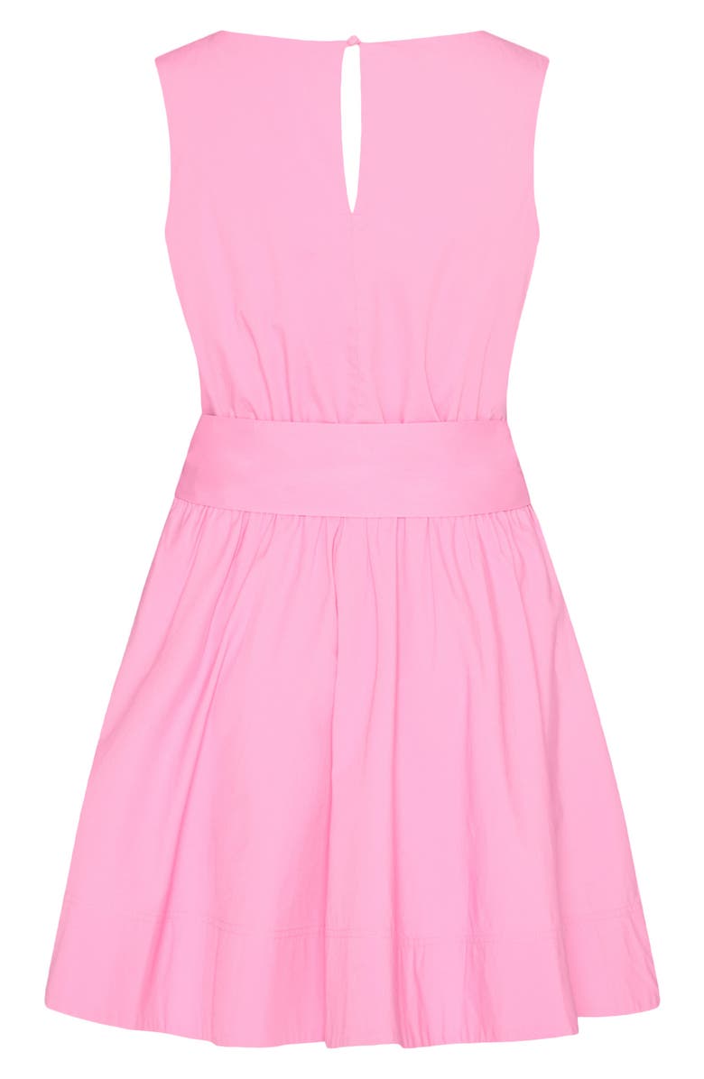 Milly Draped Sleeveless Stretch Cotton Poplin Minidress, Alternate, color, Pink