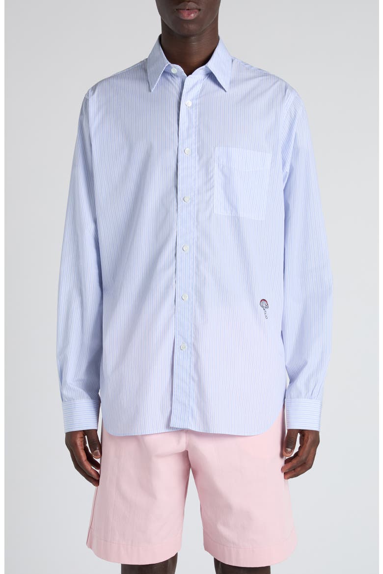 Stripe Cotton Poplin Button-Up Shirt, Main, color, 9006 WHITE/ BLUE