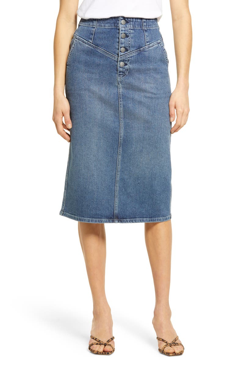 AG Selina Yoke Detail Denim Skirt, Main, color,