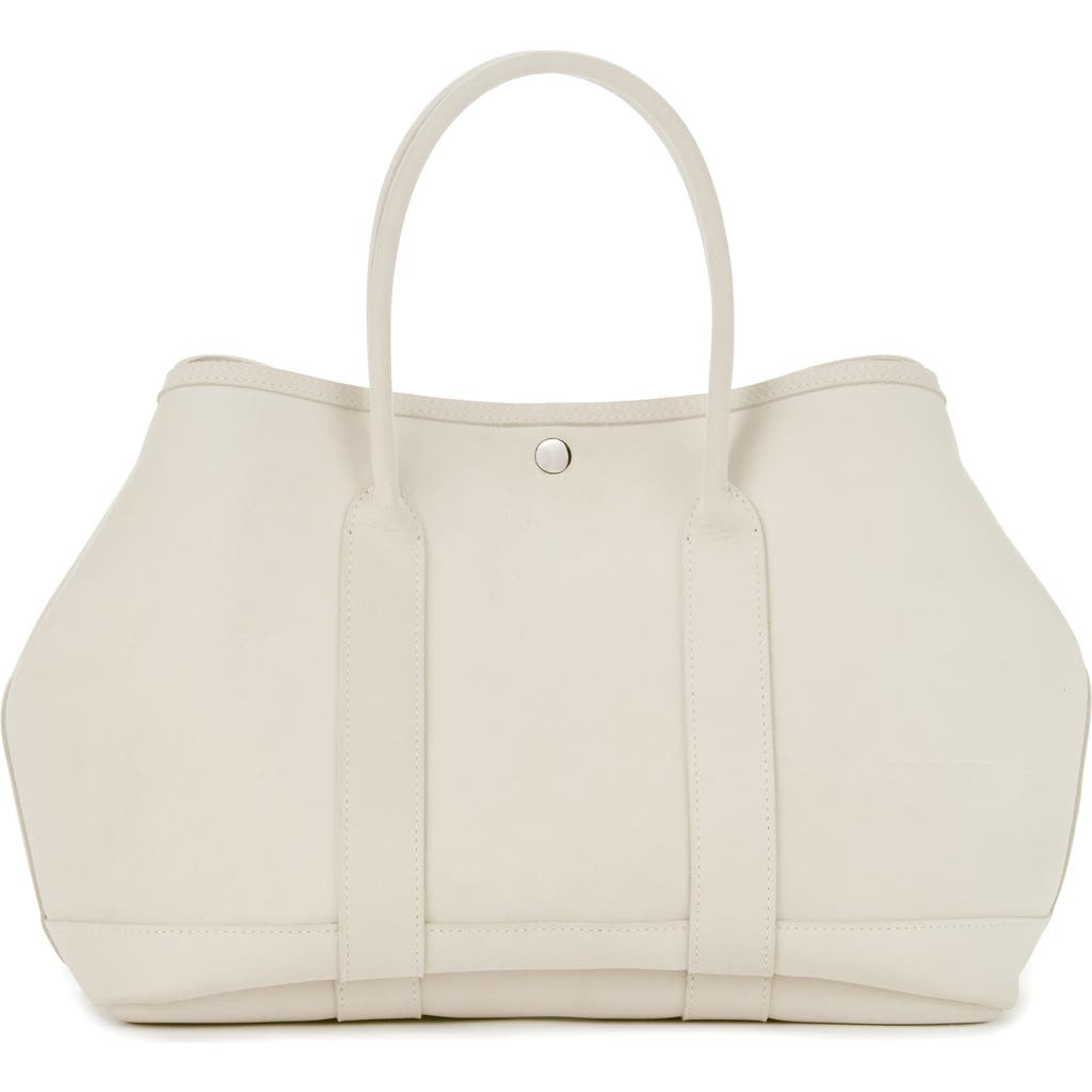 Ezra Arthur Audrey American Steer Leather Tote Bag In Gray