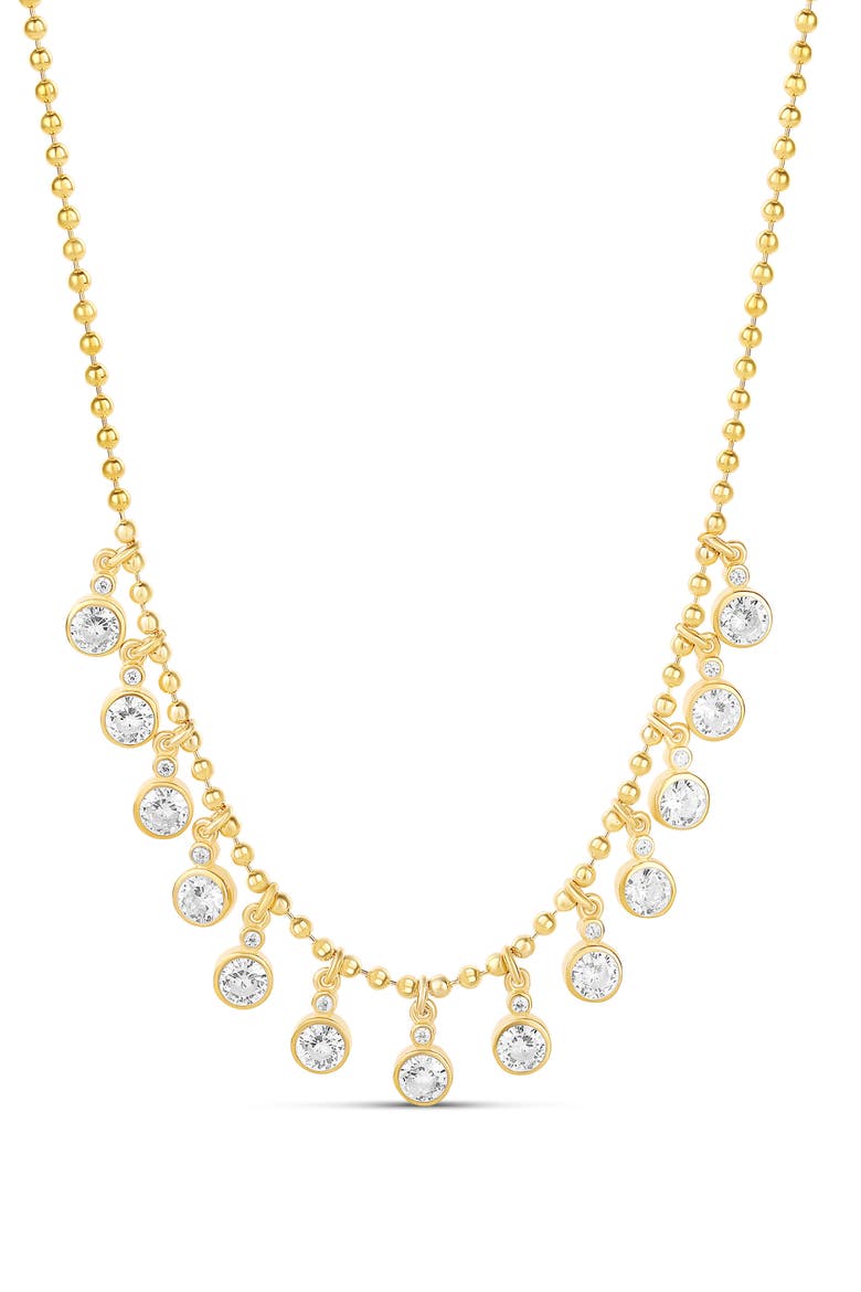 Charm Bead Chain Necklace, Main, color, GOLD ROUND