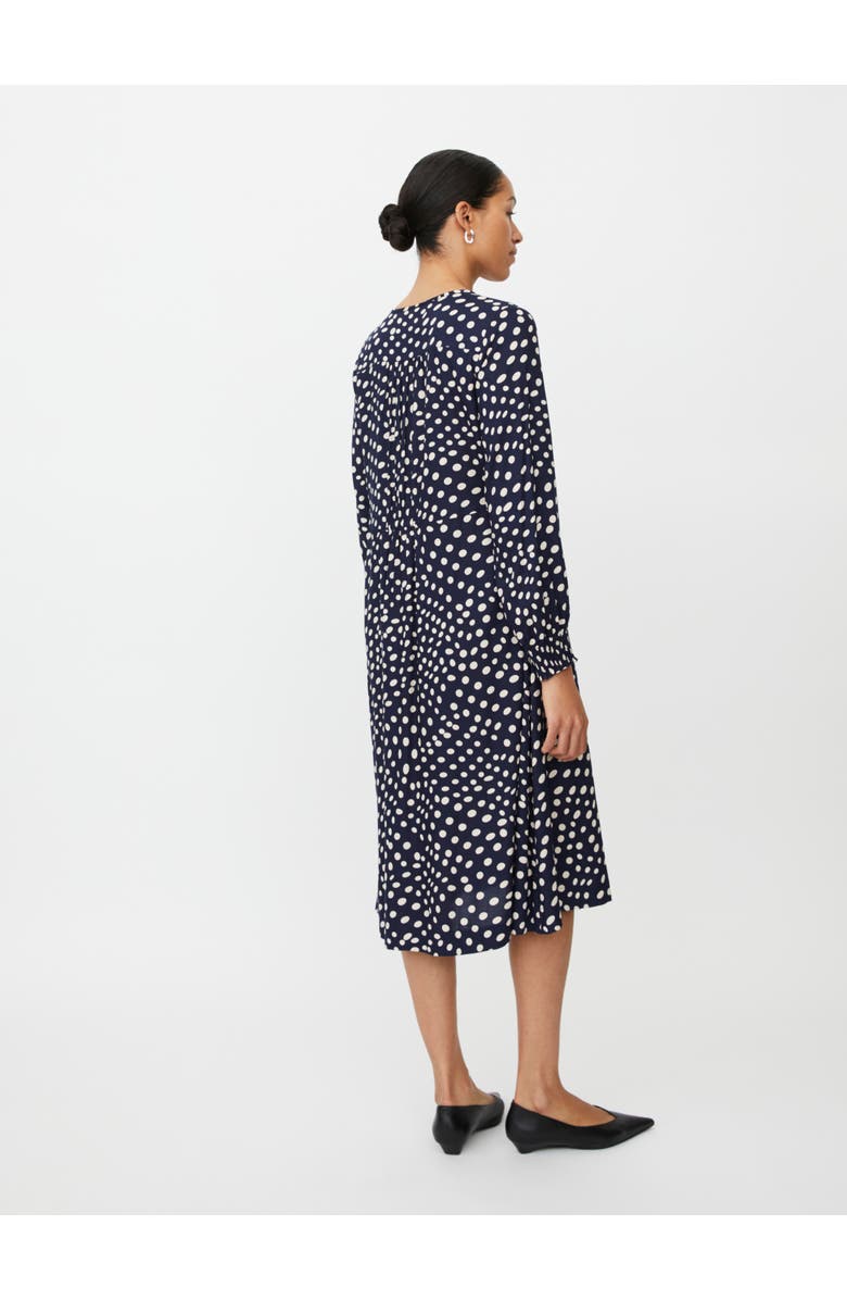 Masai Copenhagen MaNexora Polka Dot Midi Dress, Alternate, color, Navy Blazer