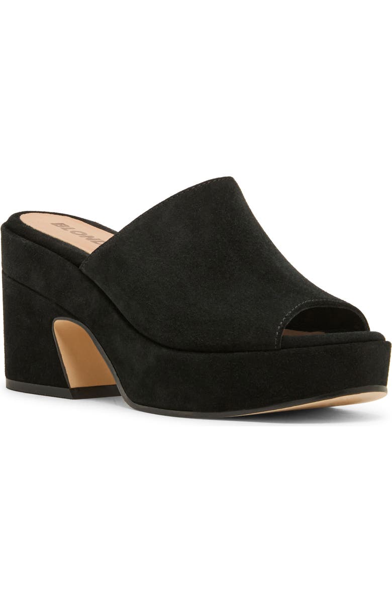 Blondo Montage Platform Mule Sandal, Main, color, Black Leather
