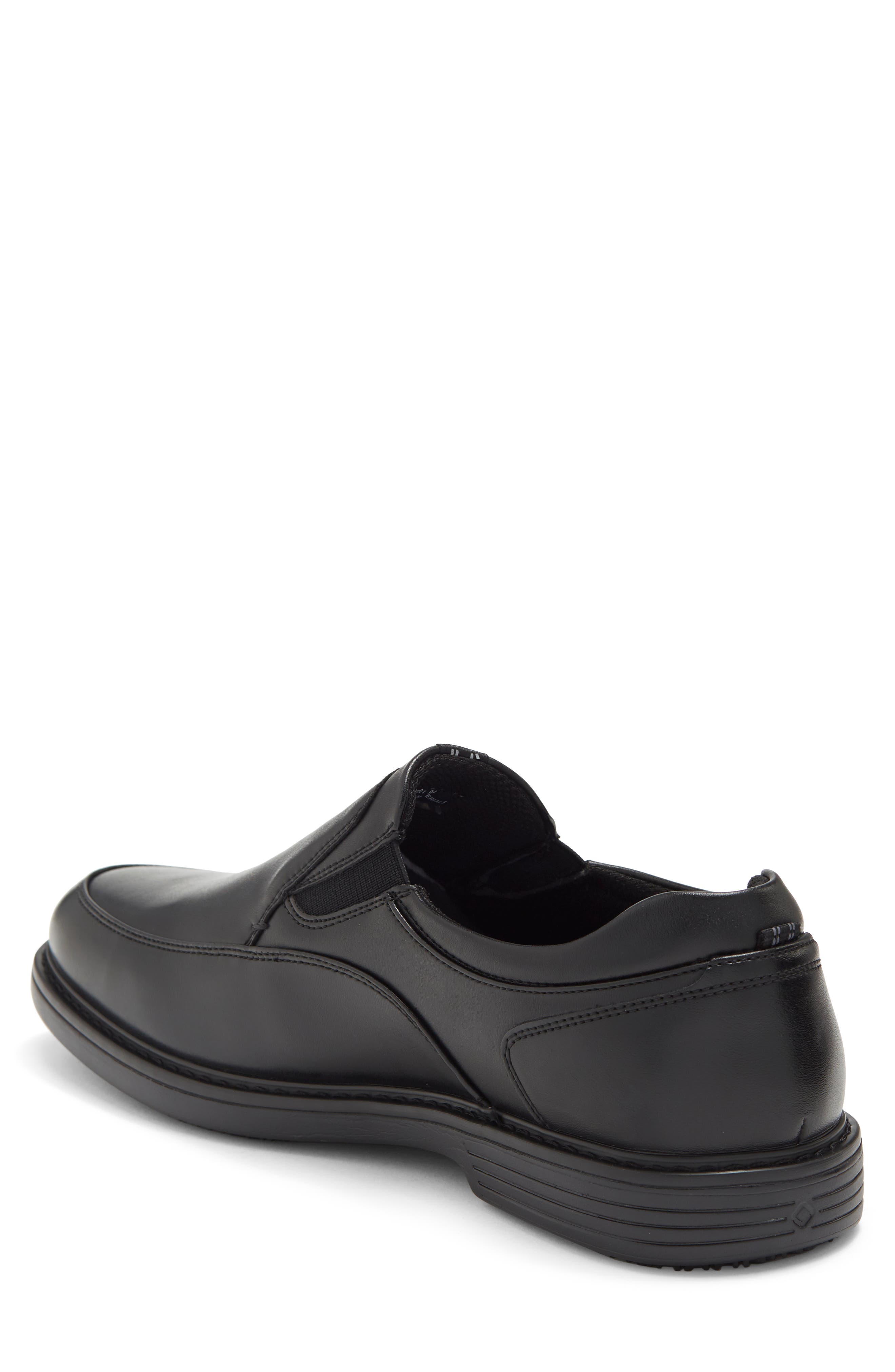 NUNN BUSH Wade Work Slip Resistant Moc Toe Venetian Loafer - Wide Width Available, Alternate, color, Black
