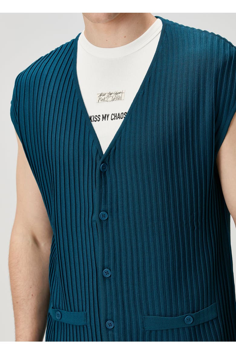 Knitted Vest, Alternate, color, BLUE