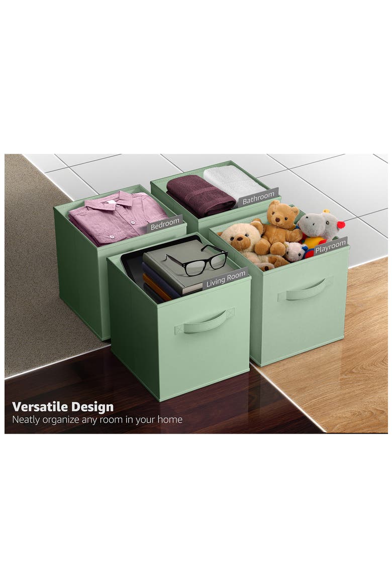 6-Pack Collapsible Storage Cube, Alternate, color, GREEN