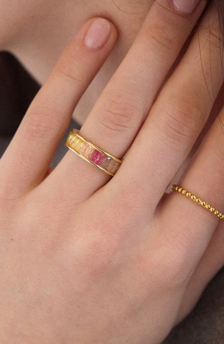 BaubleBar Lilly Cubic Zirconia Ring, Alternate, color, Multi Pink