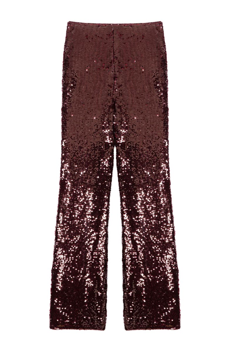 maje Sequin-embroidered trousers, Alternate, color, Burgundy