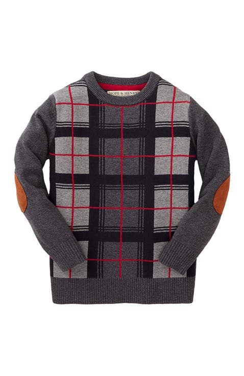 Baby Boys' Herringbone Cable Sweater with Elbow Patches, Infant