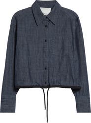 3.1 Phillip Lim Drawcord Hem Denim Button-Up Shirt