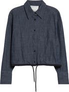 3.1 Phillip Lim Drawcord Hem Denim Button-Up Shirt