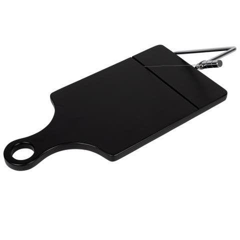 Long Acacia Wood Cheese Slicer with Stainless Steel End Grain